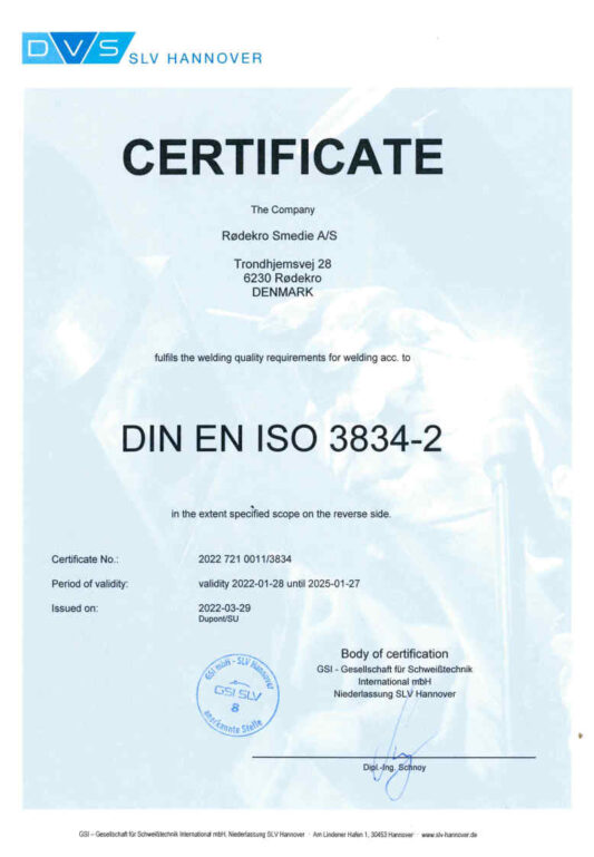 Rødekro ISO 3834-2_2022-2025